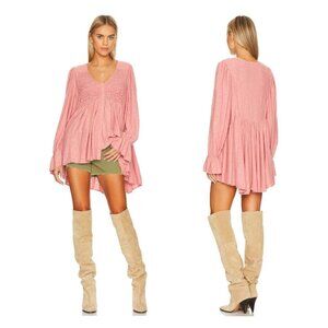 Free People Oversized Tunic Top in Pink